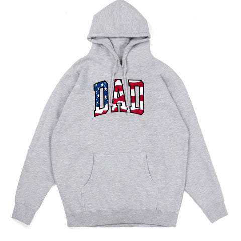 American Flag DAD Arc Logo Hoodie - Grey