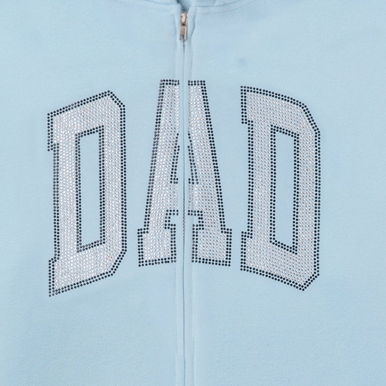 Rhinestone DAD Hoodie - Baby Blue