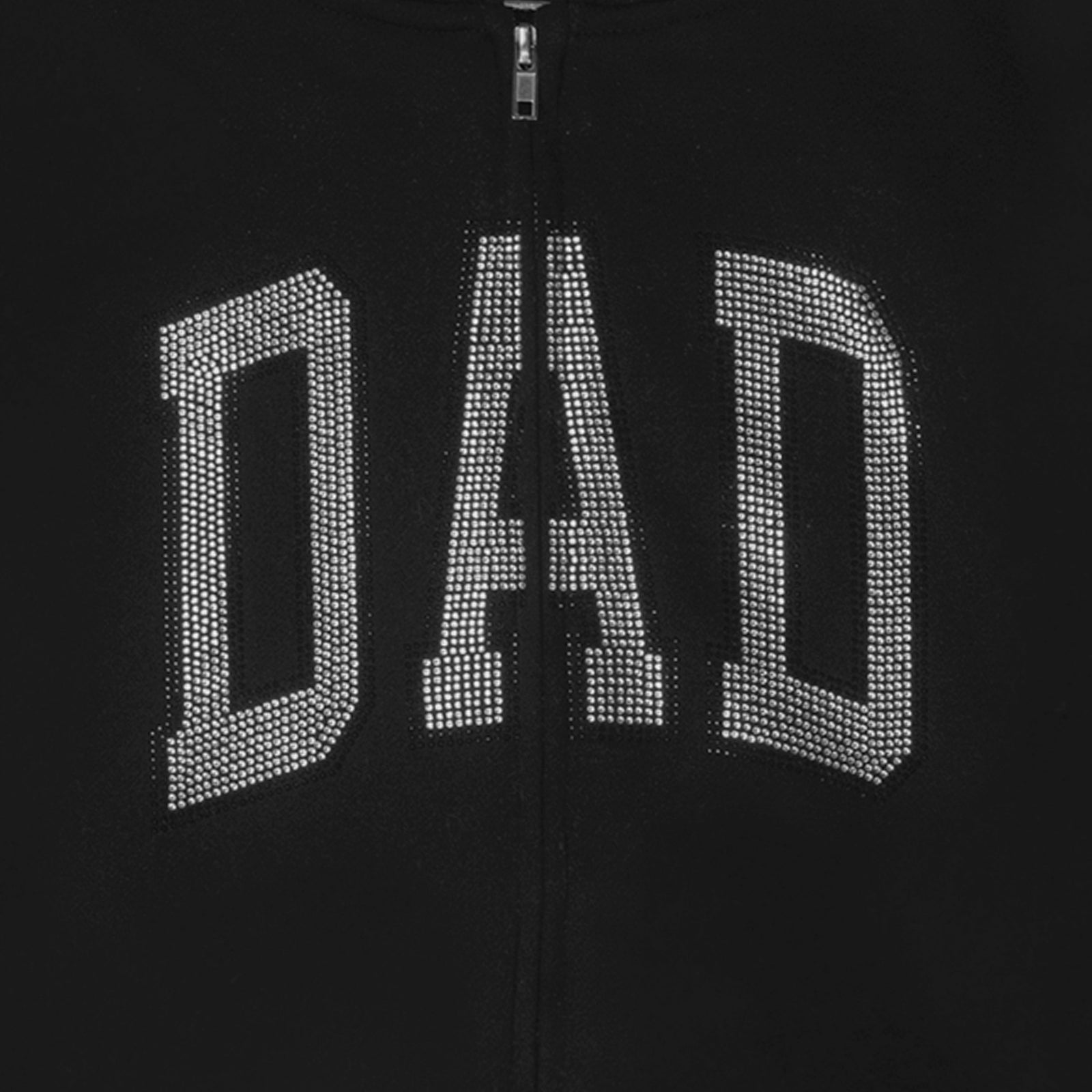 Rhinestone DAD Hoodie - Black