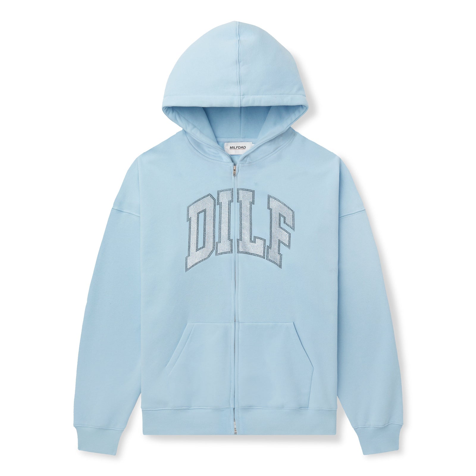 Rhinestone DILF Hoodie - Baby Blue