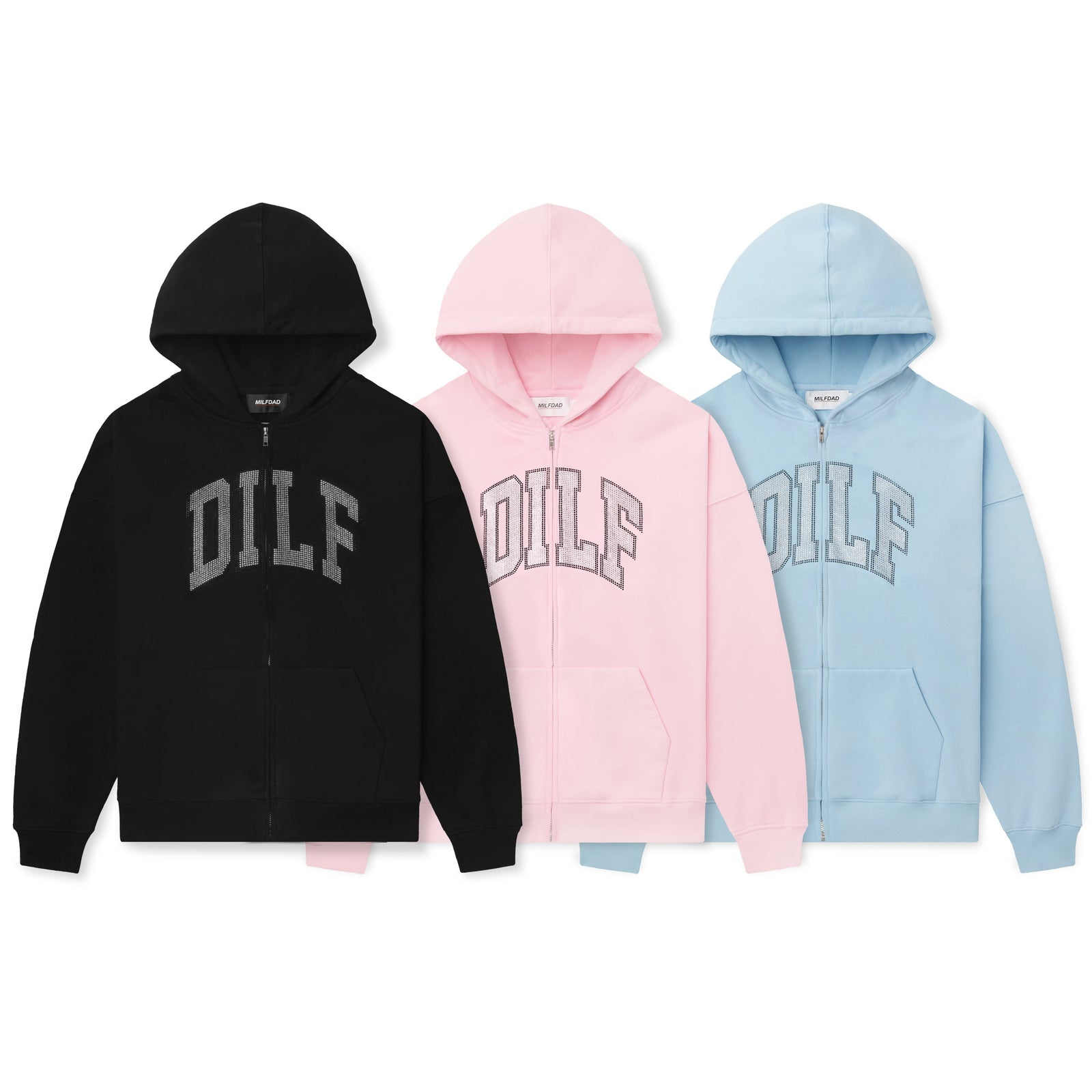 Rhinestone DILF Hoodie - Black