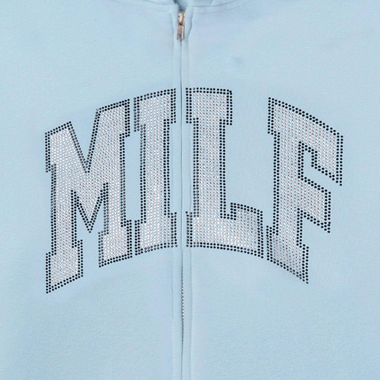 Rhinestone MILF Hoodie - Baby Blue