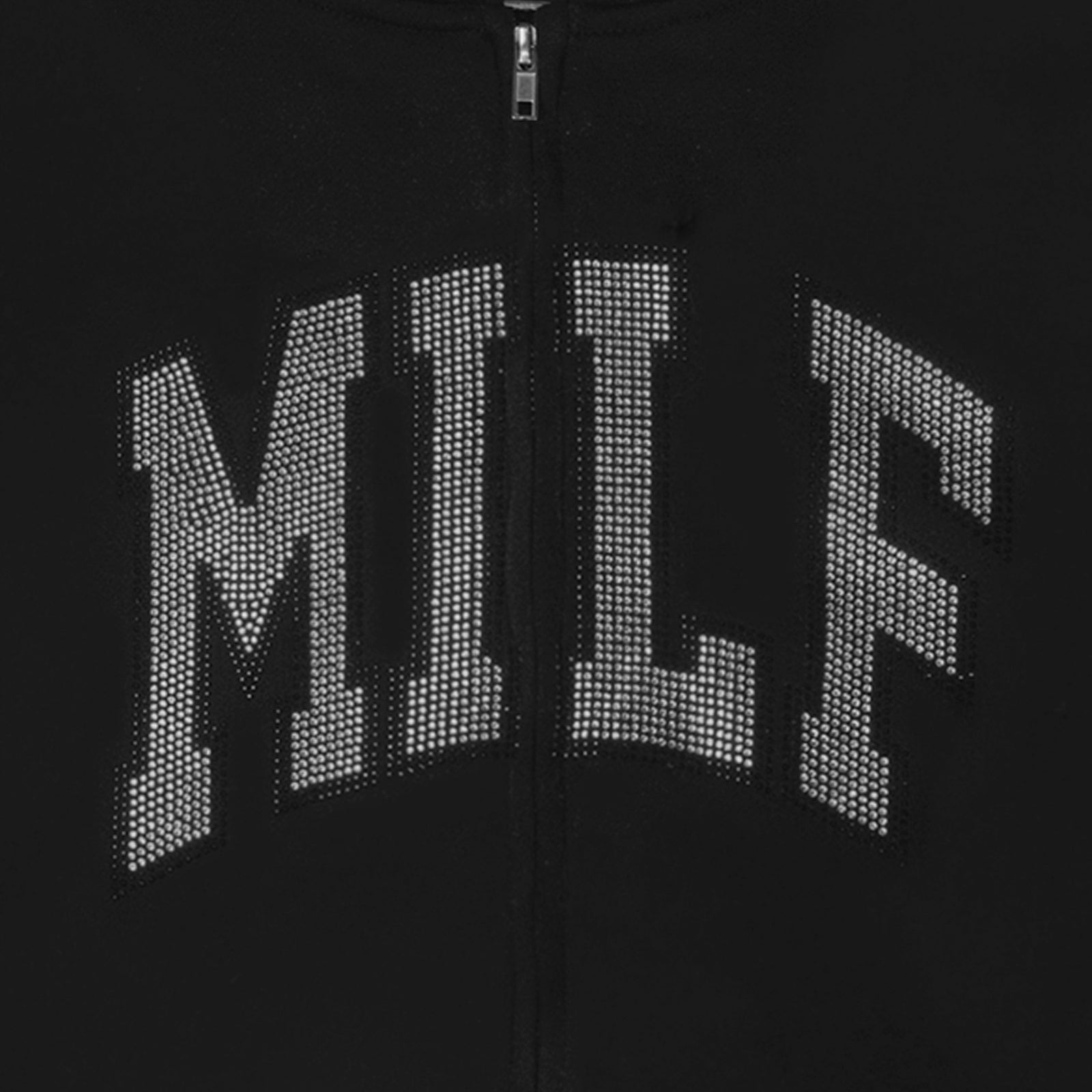 Rhinestone MILF Hoodie - Black