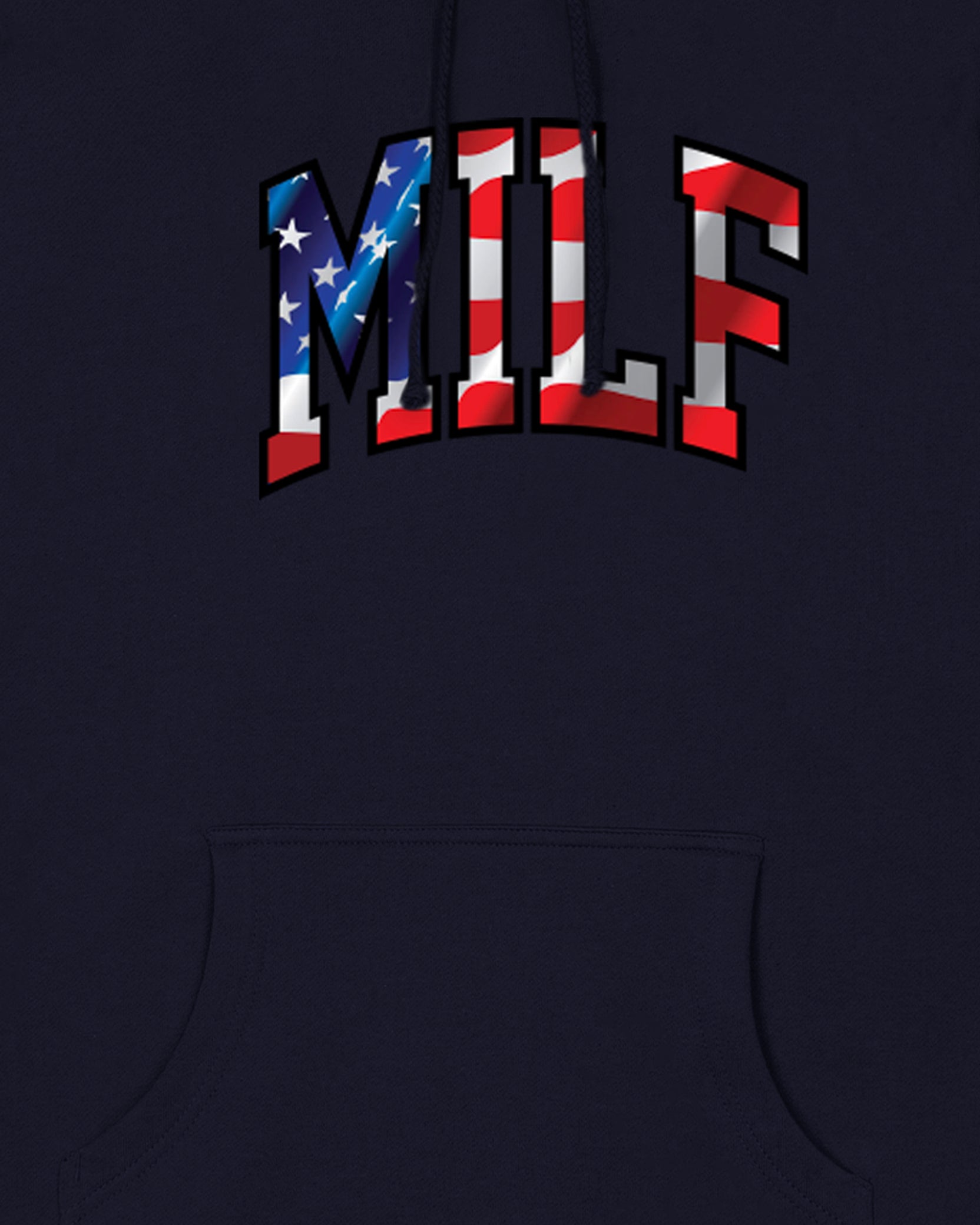 American Flag MILF Arc Logo Hoodie - Navy