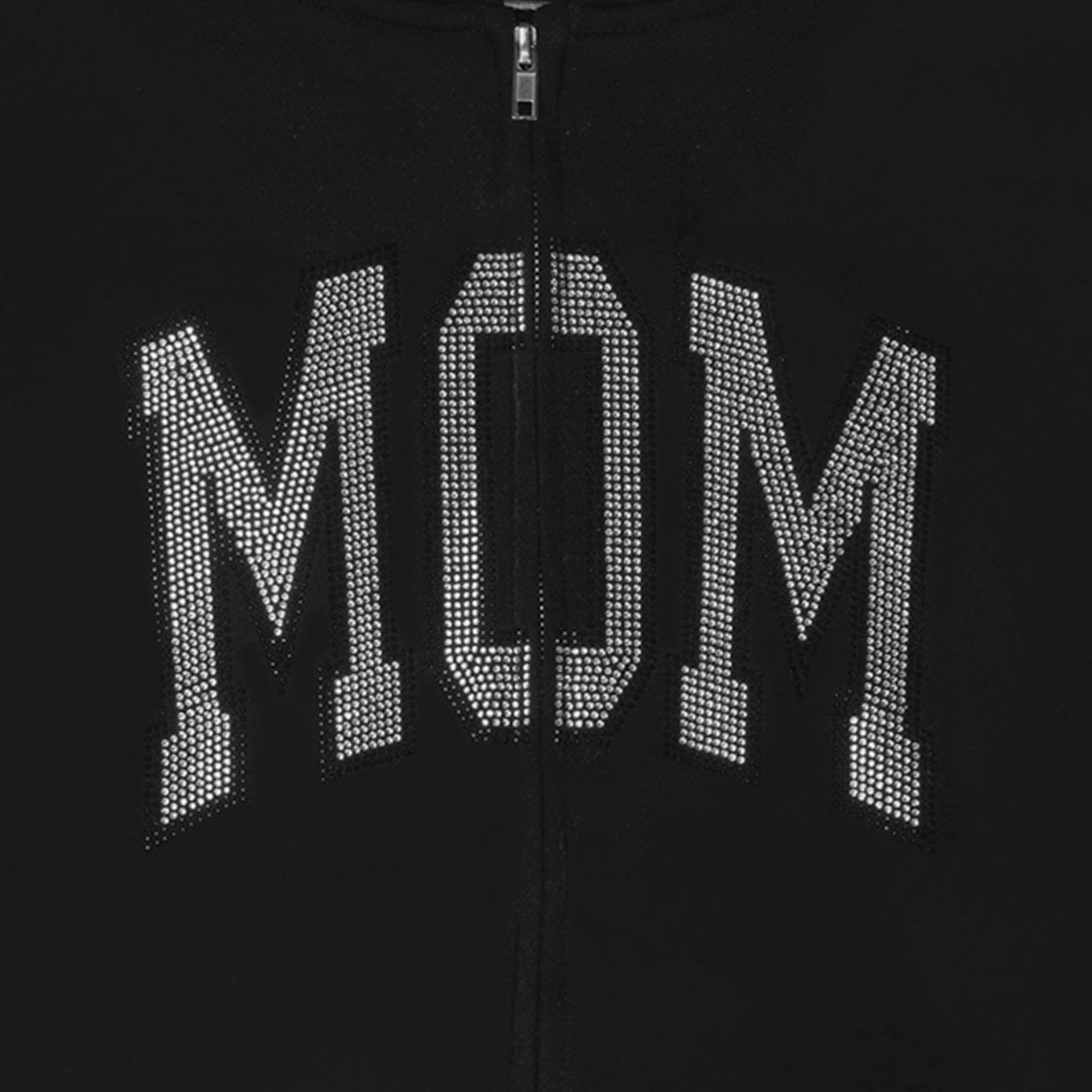 Rhinestone MOM Hoodie - Black