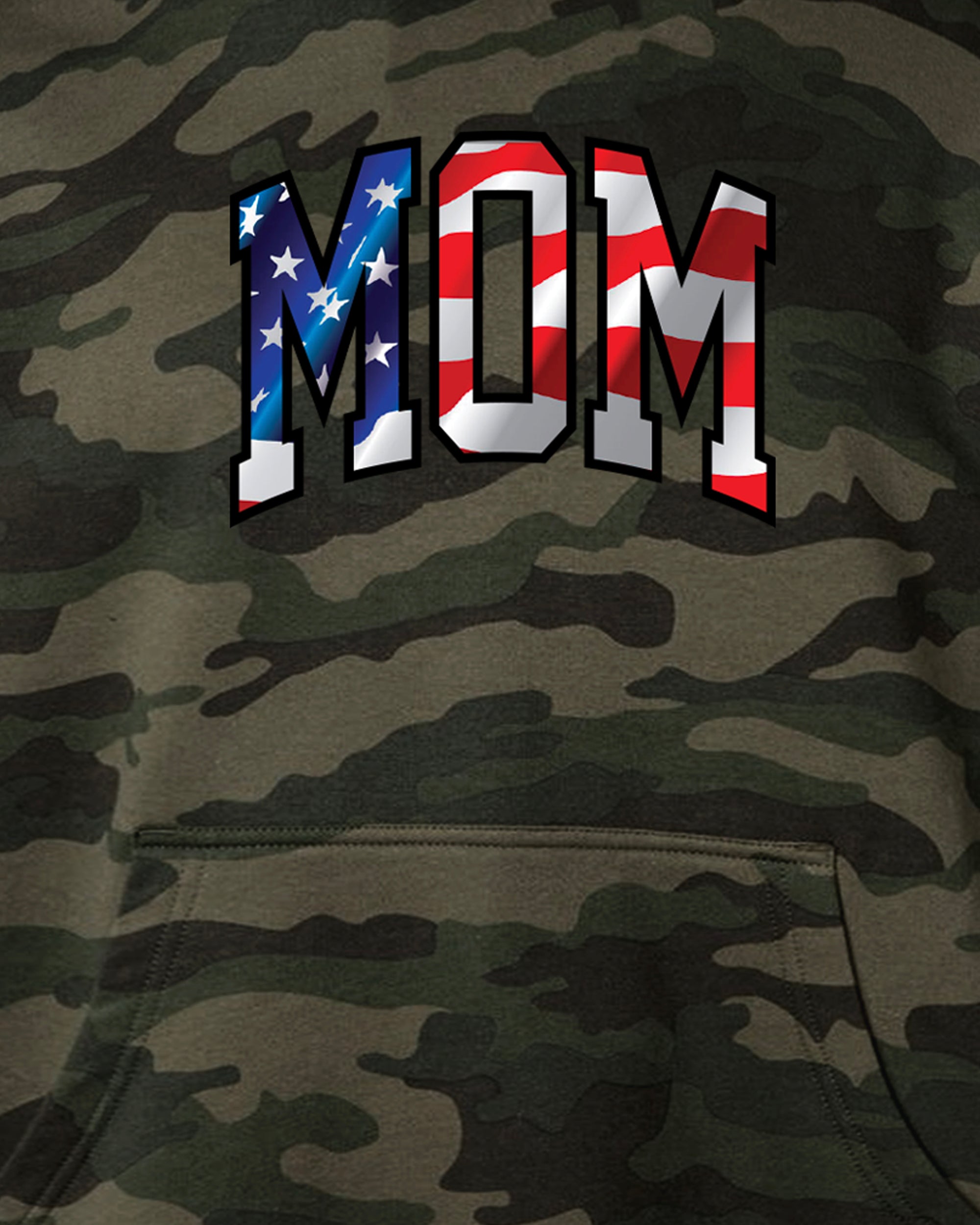 American Flag MOM Arc Logo Hoodie - Camo