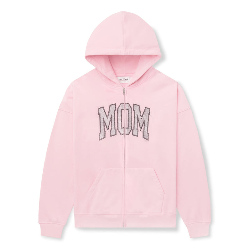 Rhinestone MOM Hoodie - Pink - MILFDAD