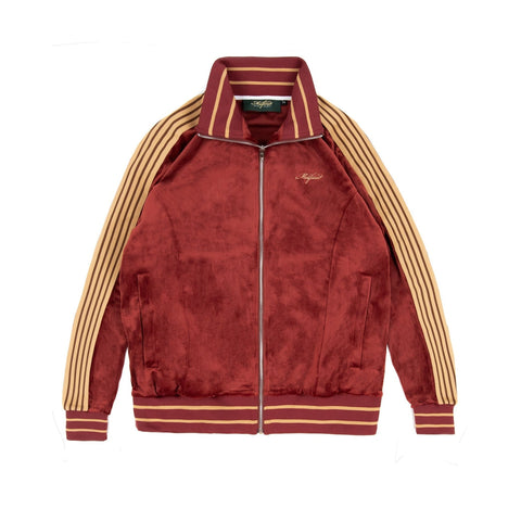 Velour Track Jacket - Ruby Red - - MILFDAD