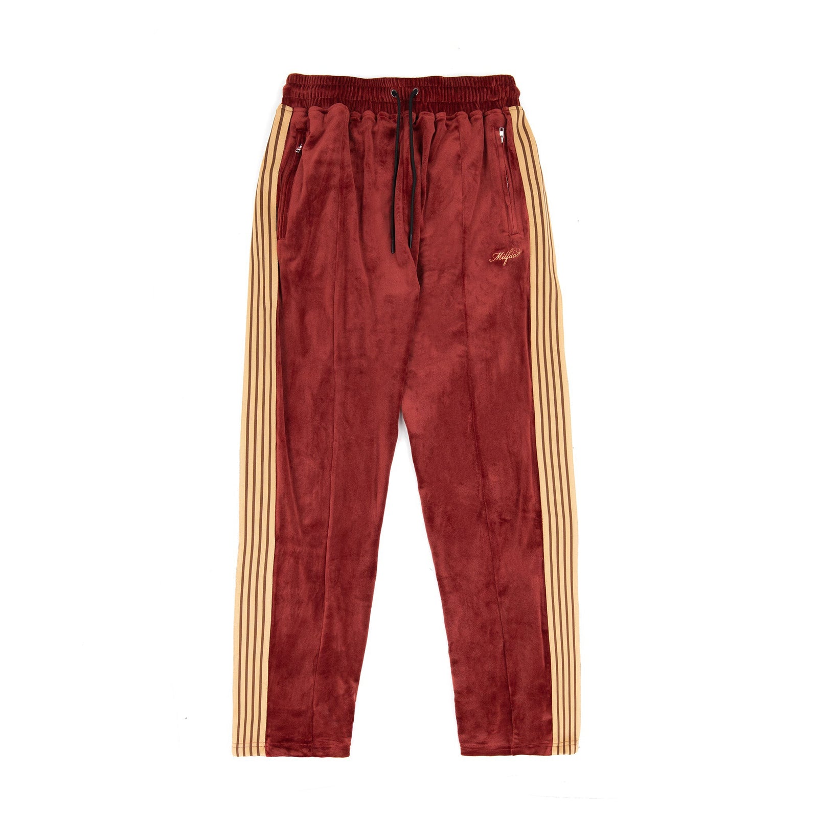 Velour Track Pants - Ruby Red