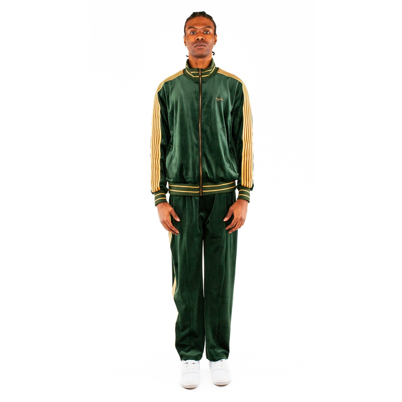 Velour Track Jacket - Emerald Green