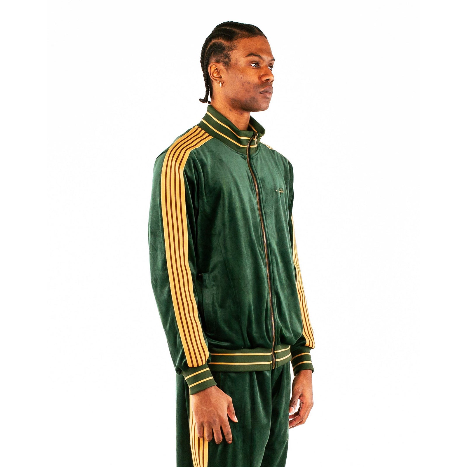 Velour Track Jacket - Emerald Green