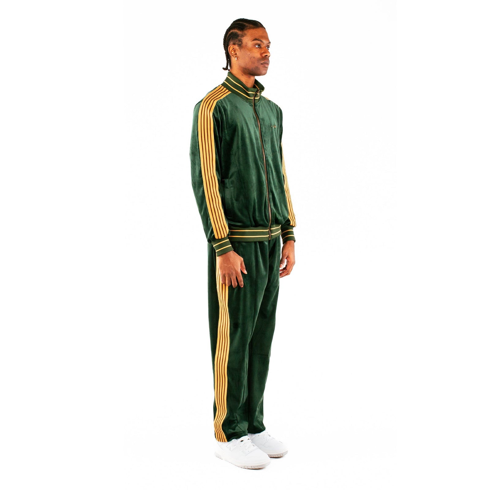 Velour Track Jacket - Emerald Green