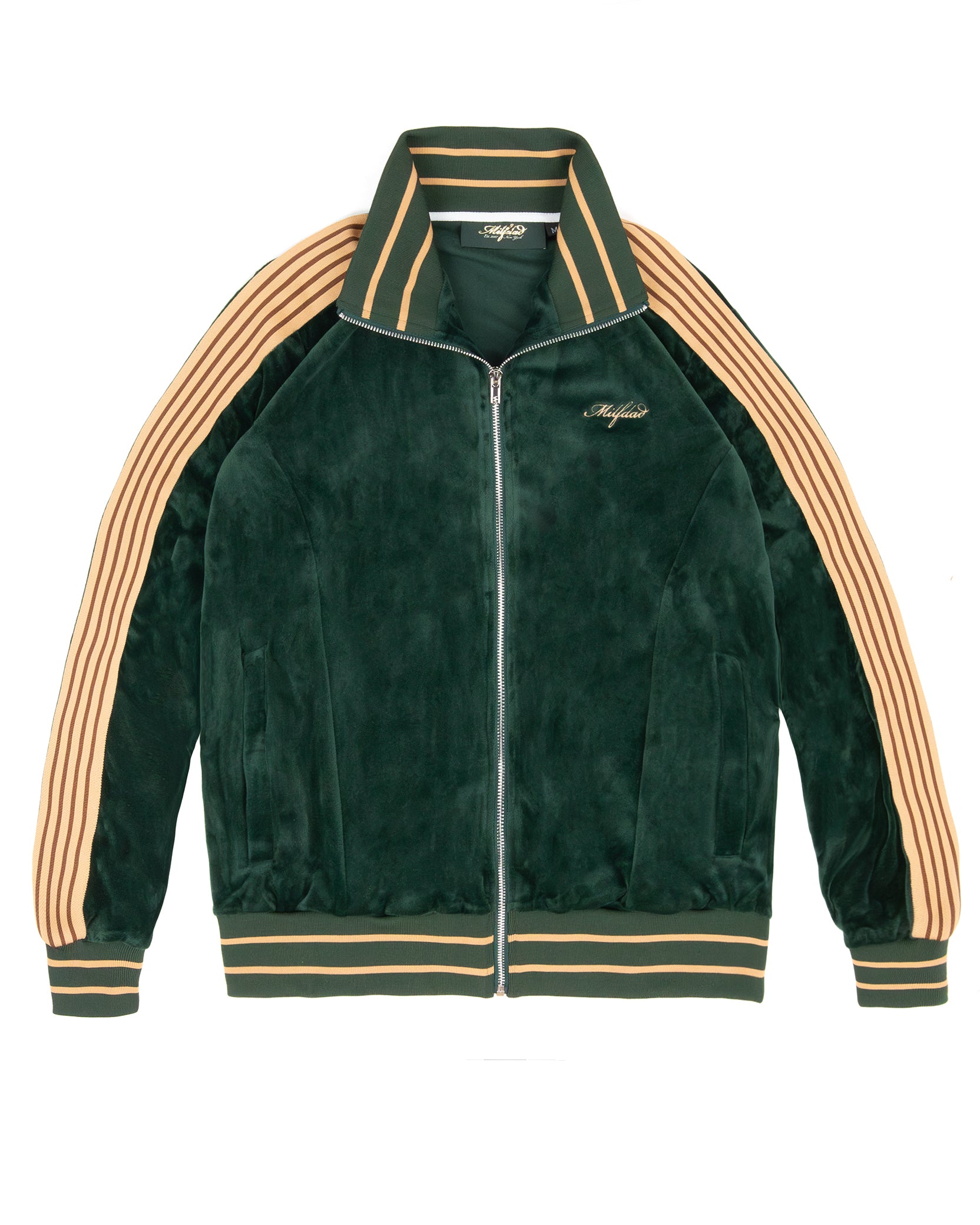 Velour Track Jacket - Emerald Green