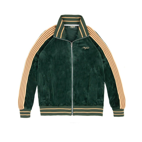 Velour Track Jacket - Emerald Green - - MILFDAD