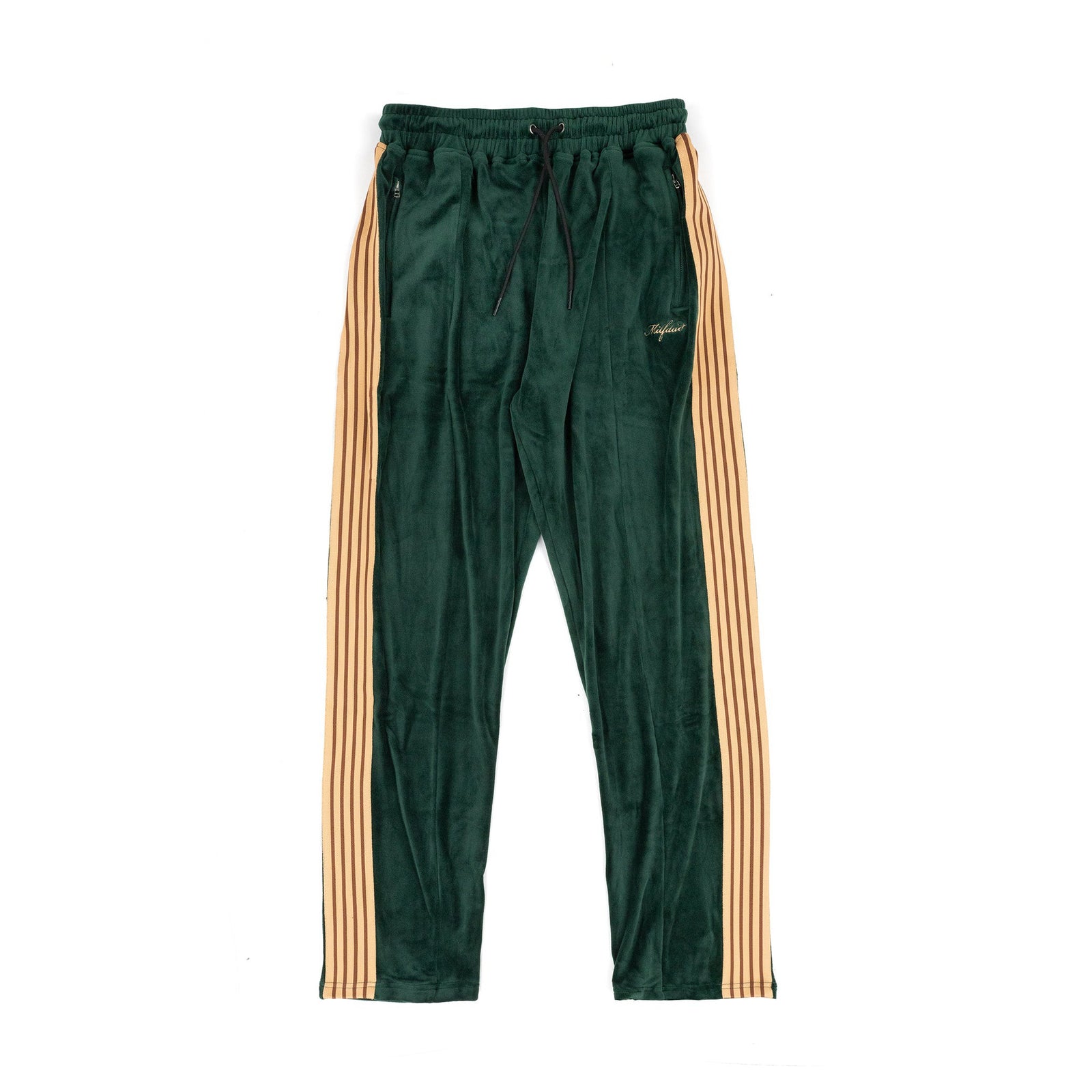 Velour Track Pants - Emerald Green