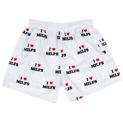 I <3 Milfs Shorts - White - - MILFDAD