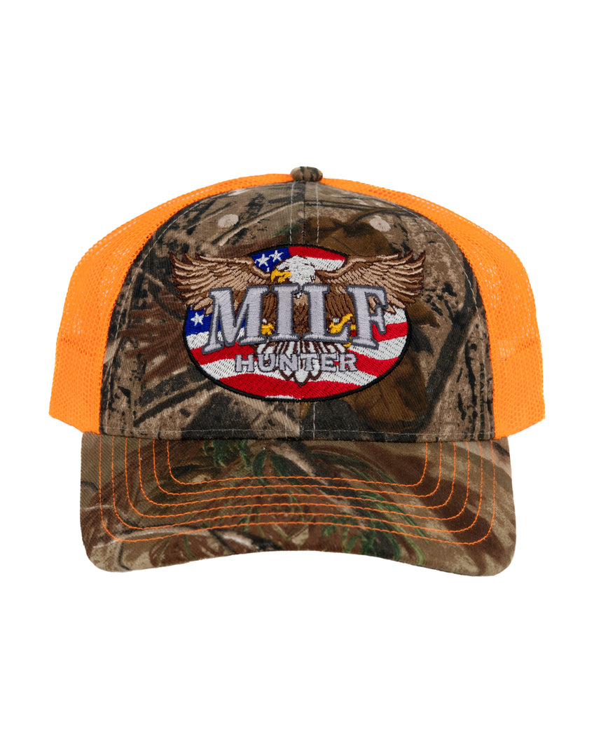 MILF Hunter Realtree Trucker Hat - Orange