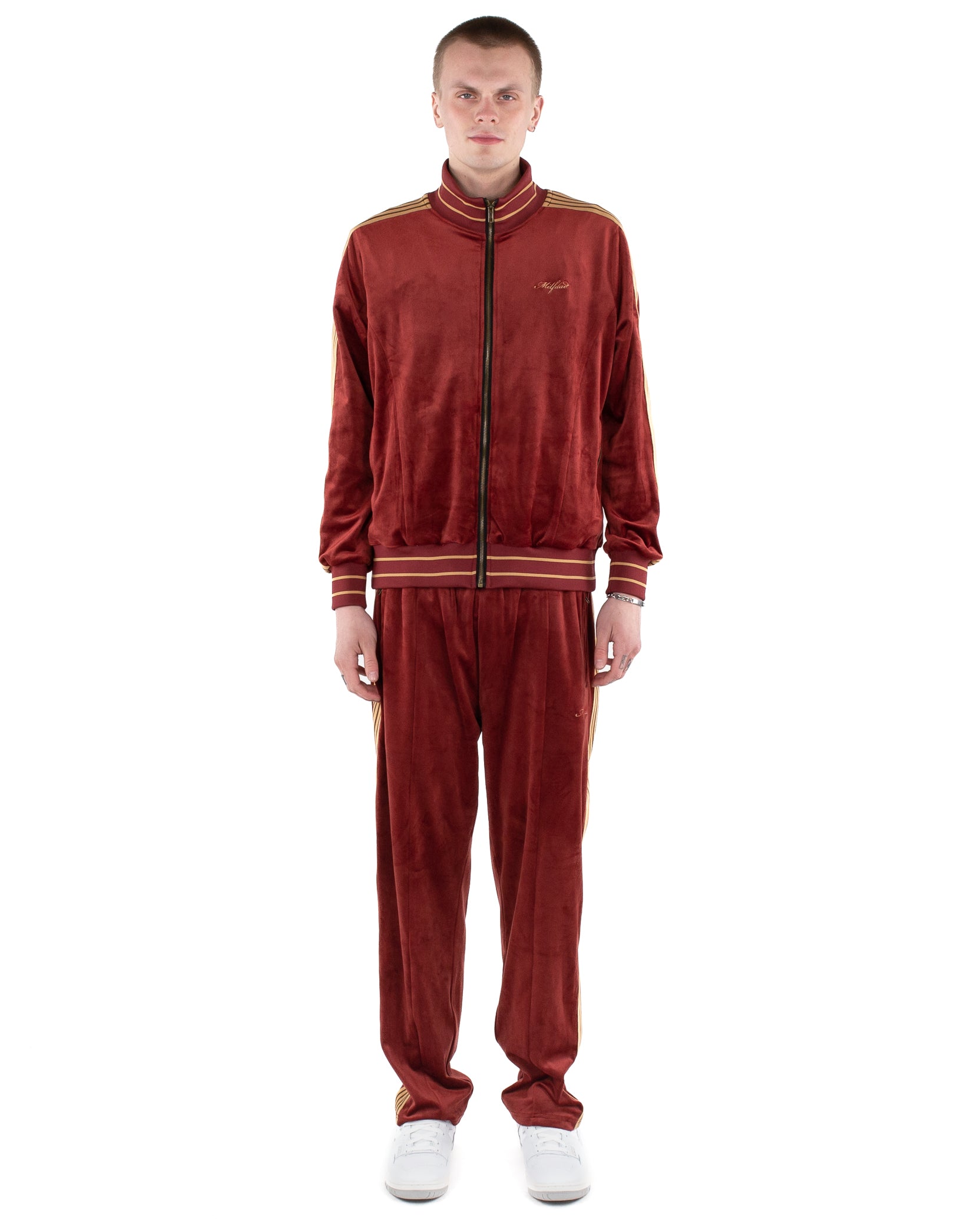 Velour Track Jacket - Ruby Red