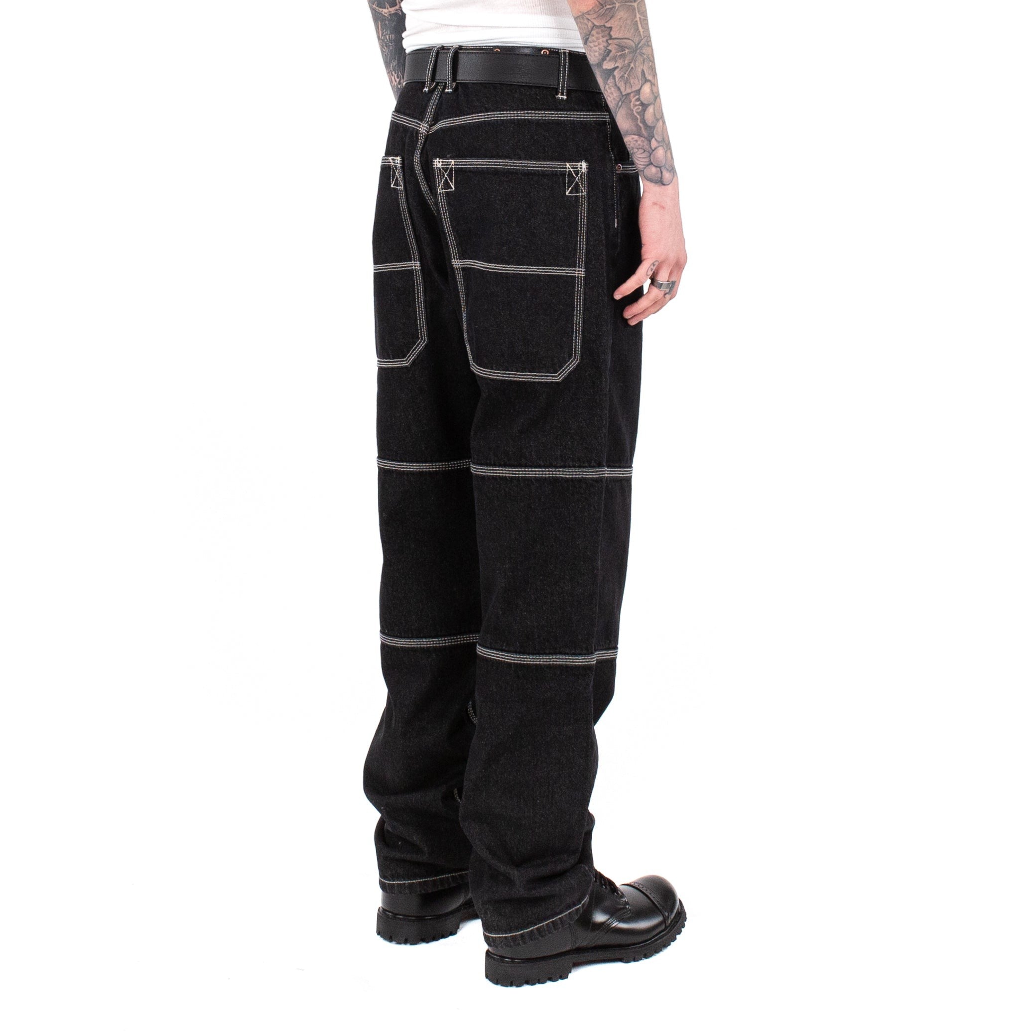 Triple Stitch Baggy Jeans - Black