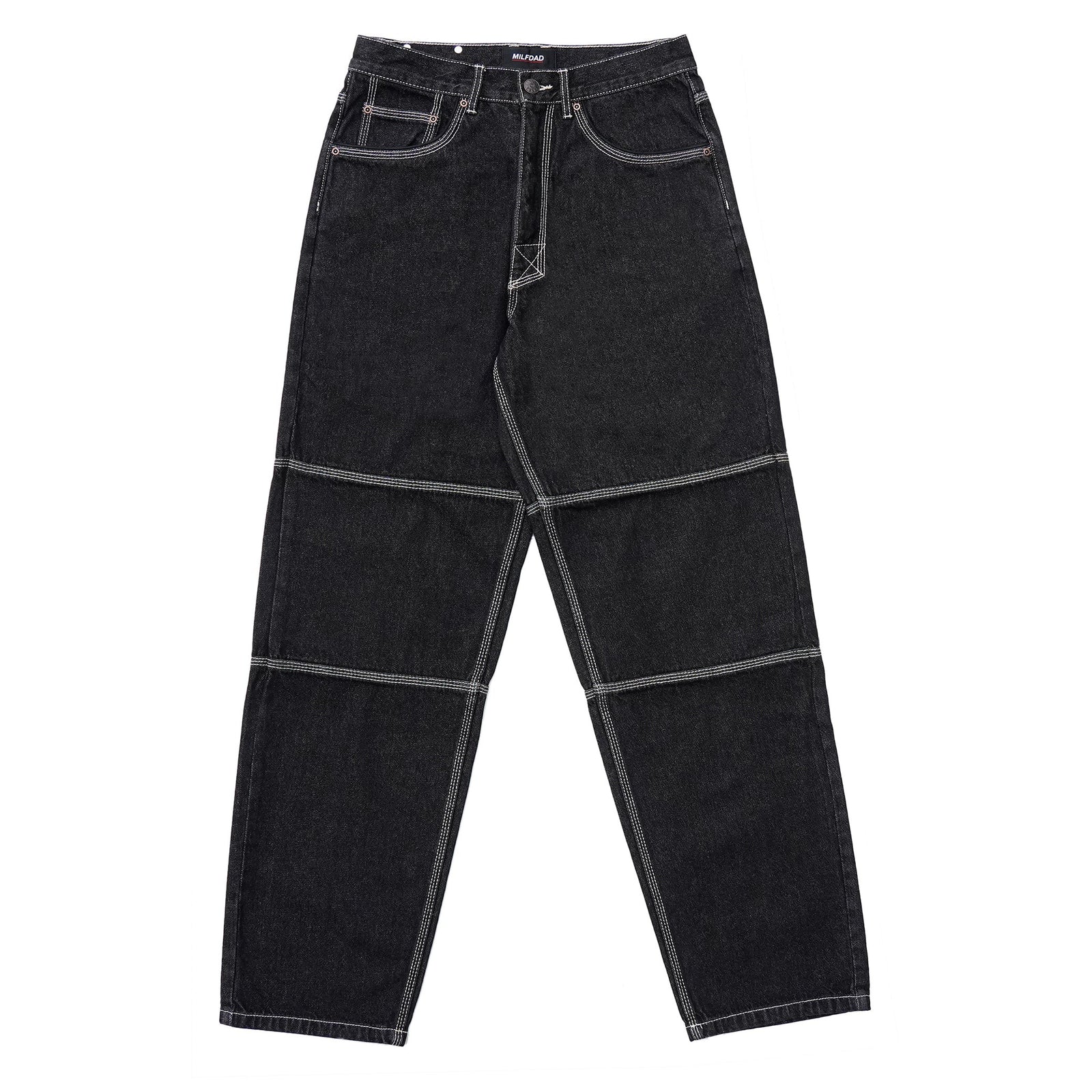 Triple Stitch Baggy Jeans - Black