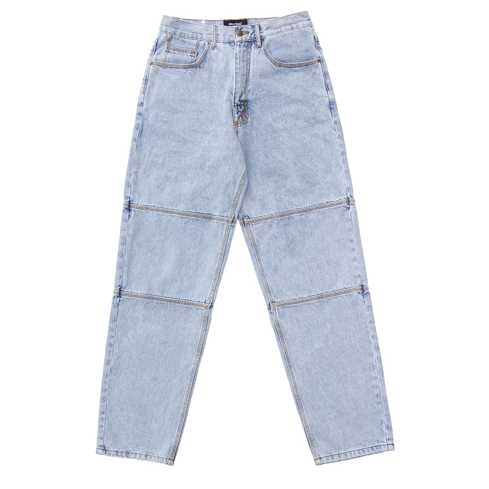 Triple Stitch Baggy Jeans - Light Blue