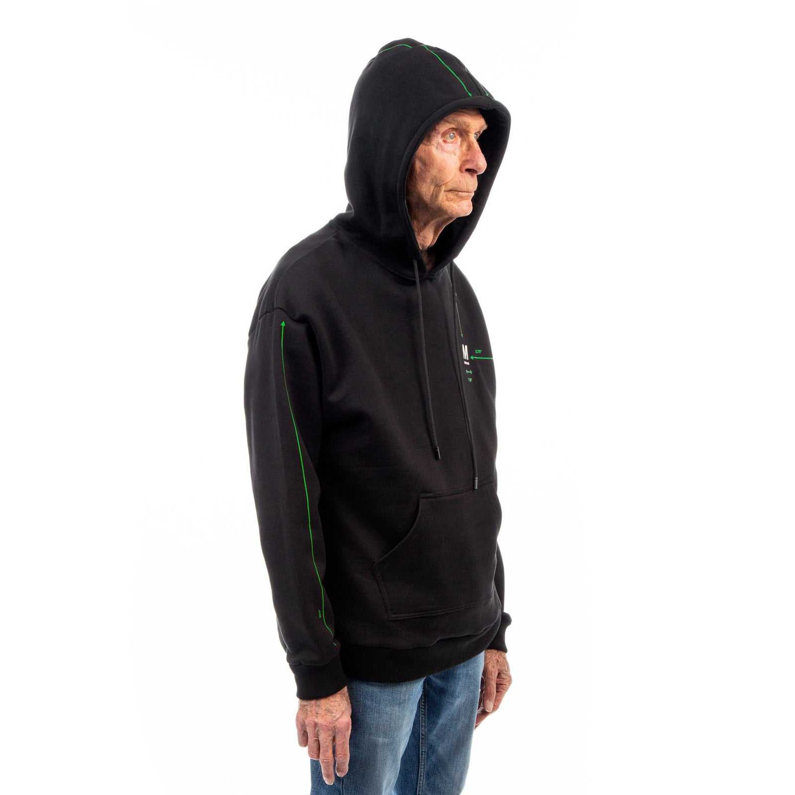 Diagram Hoodie - Black / Green