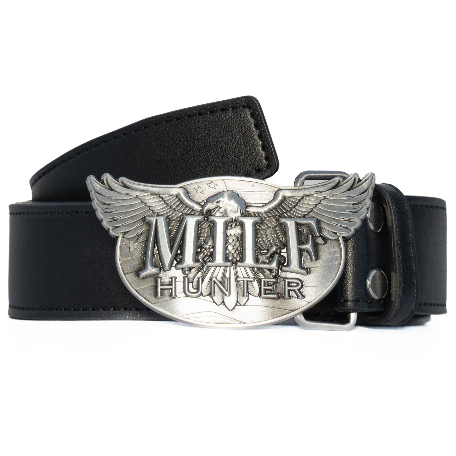 MlLF Hunter Leather Belt - Black / Silver