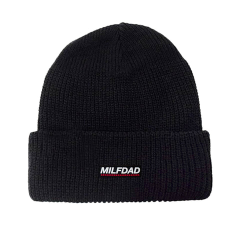 PVC Logo Beanie - Black - MILFDAD