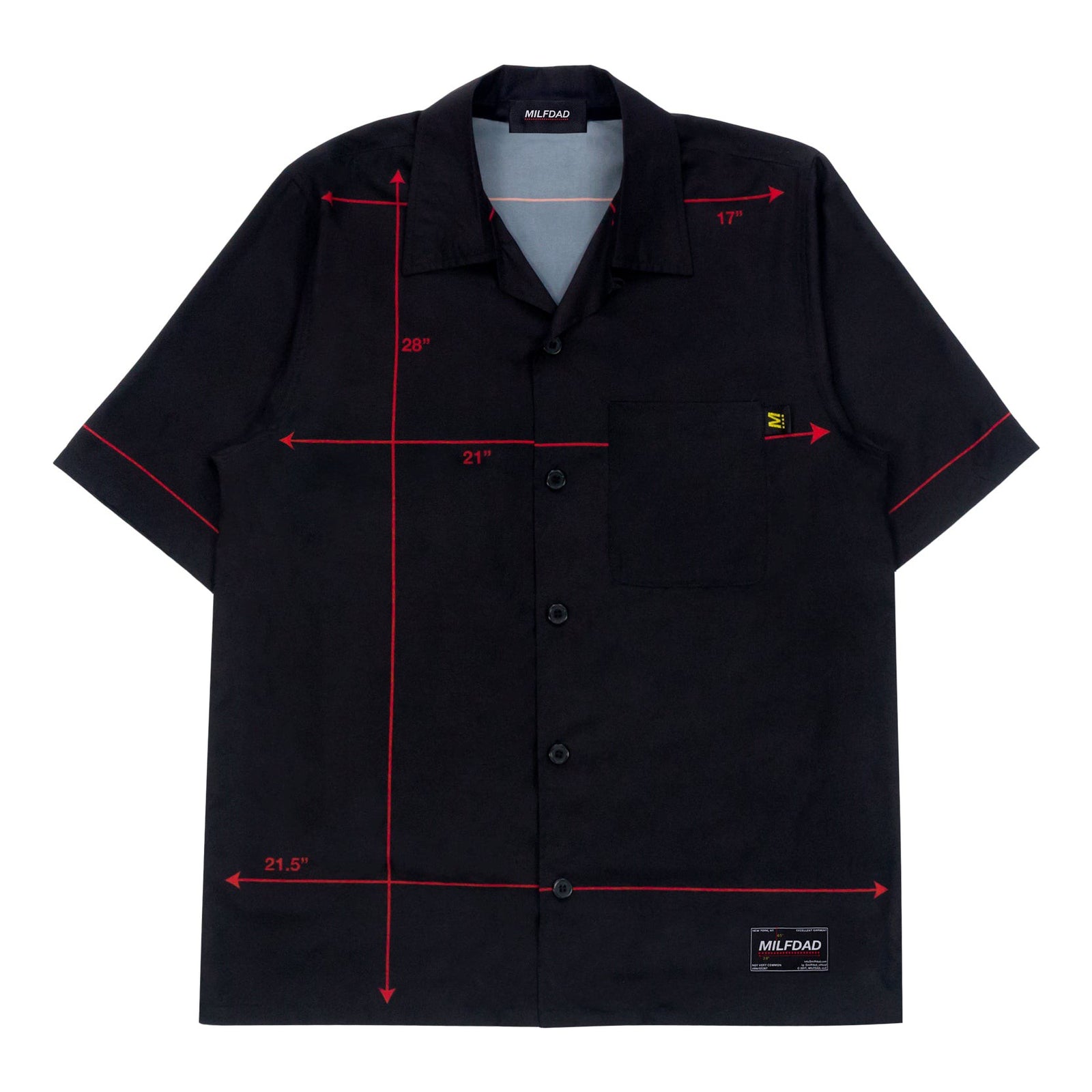 Diagram Button Shirt - Black / Red