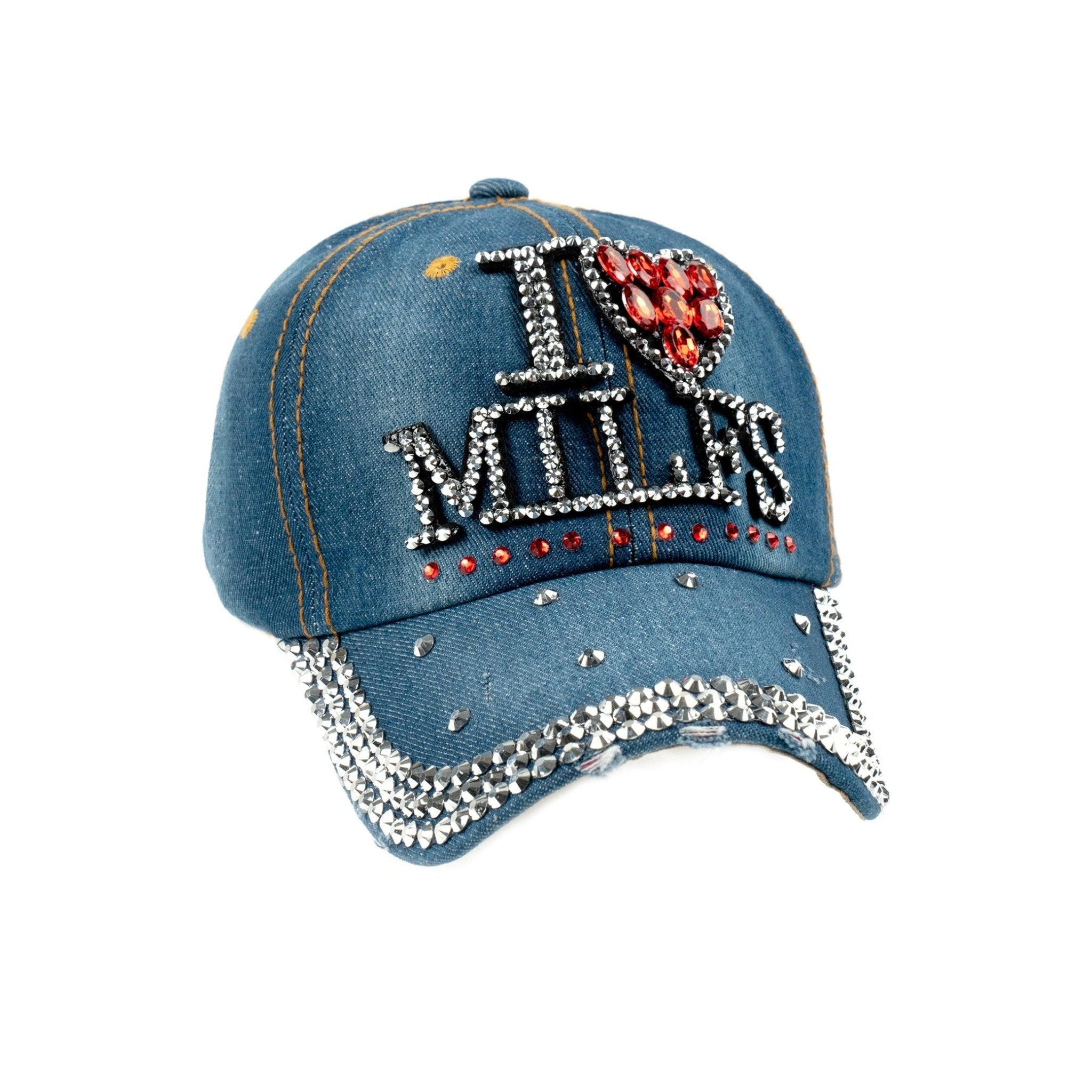 I <3 MILFS Rhinestone Denim Cap