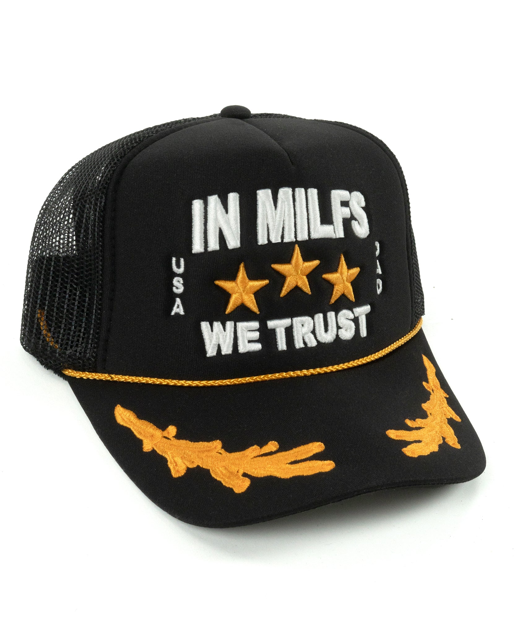 In Milfs We Trust Captain's Hat - Black