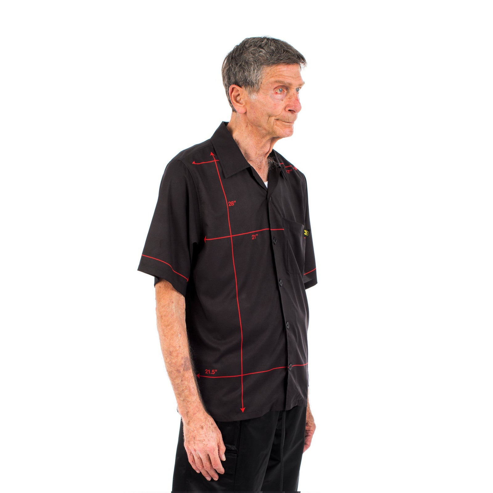 Diagram Button Shirt - Black / Red