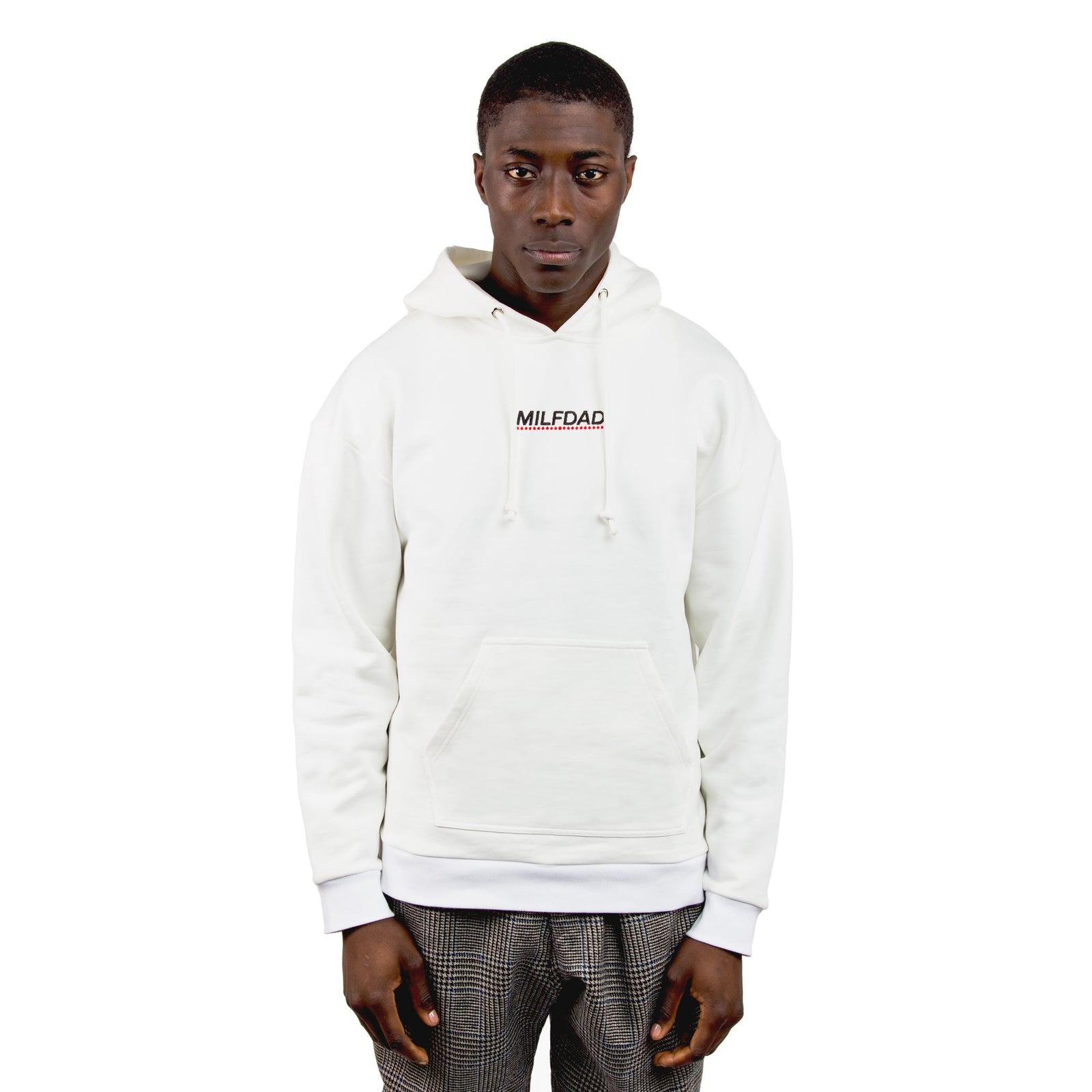 MILFDAD LOGO HOODIE WHITE-MILFDAD