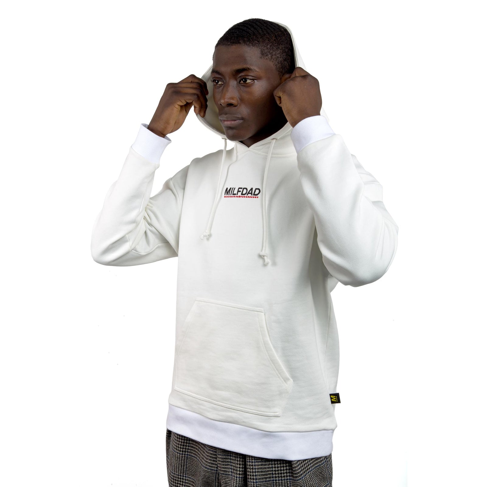 MILFDAD LOGO HOODIE WHITE-MILFDAD