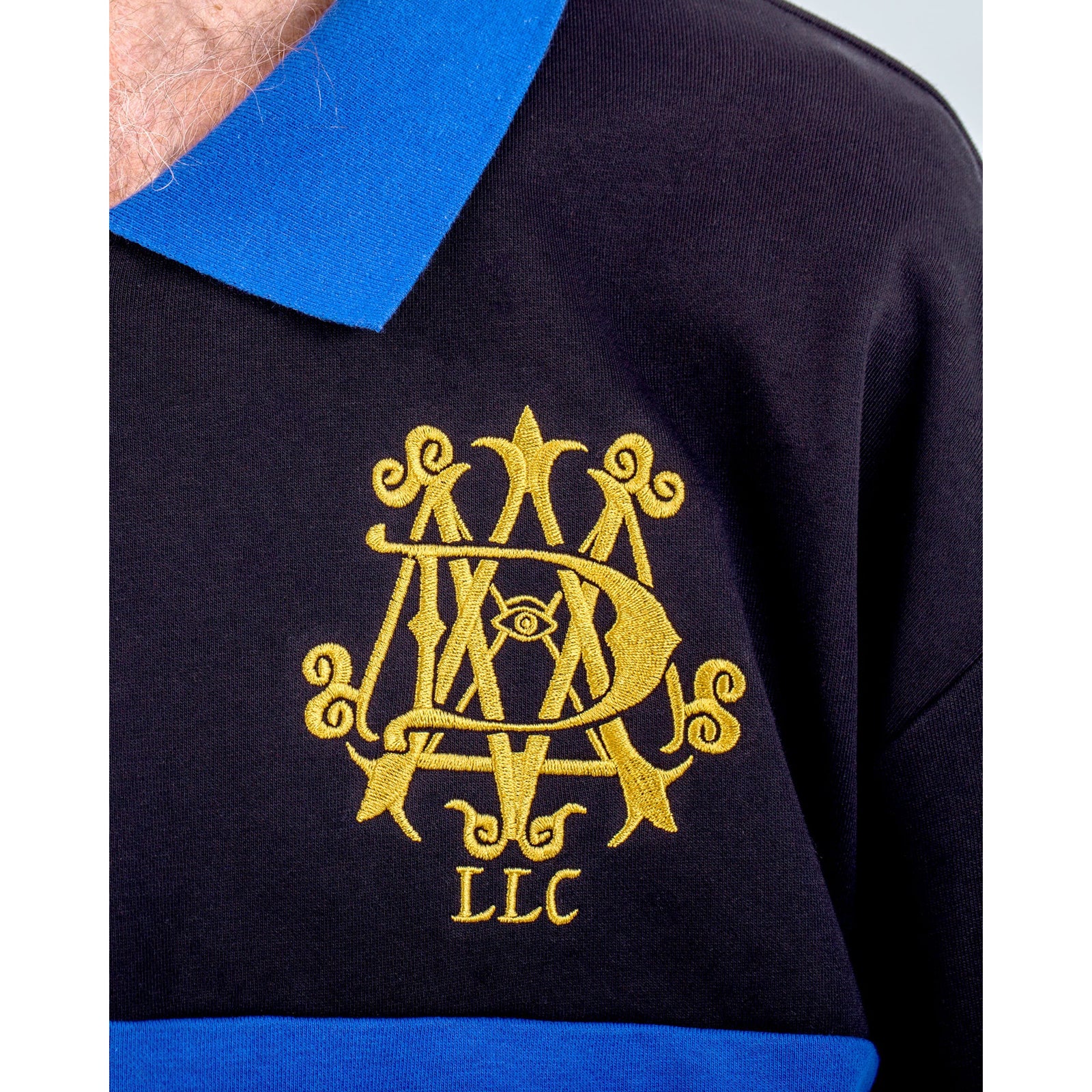 Striped Rugby Shirt with Embroidered Crest