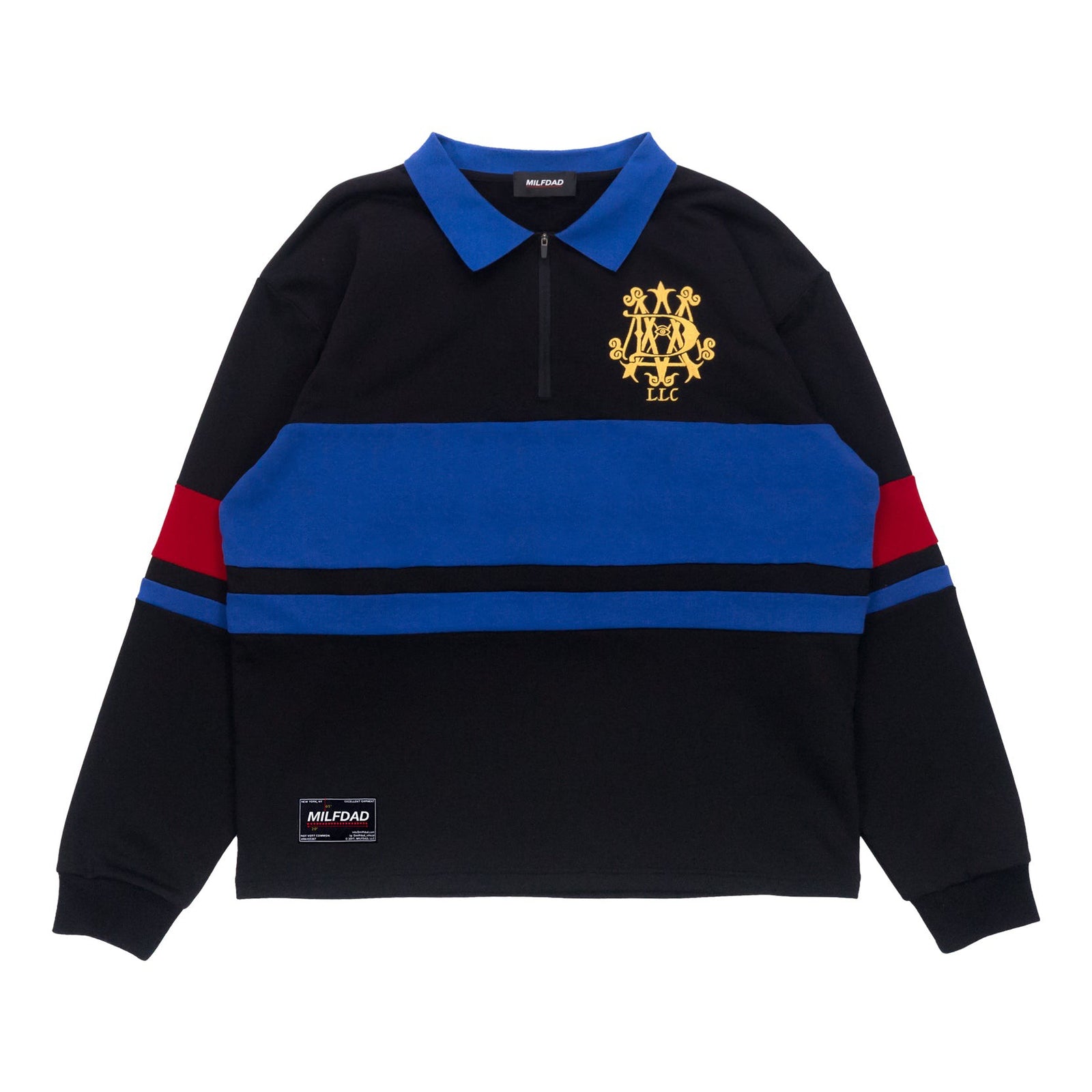 Striped Rugby Shirt with Embroidered Crest