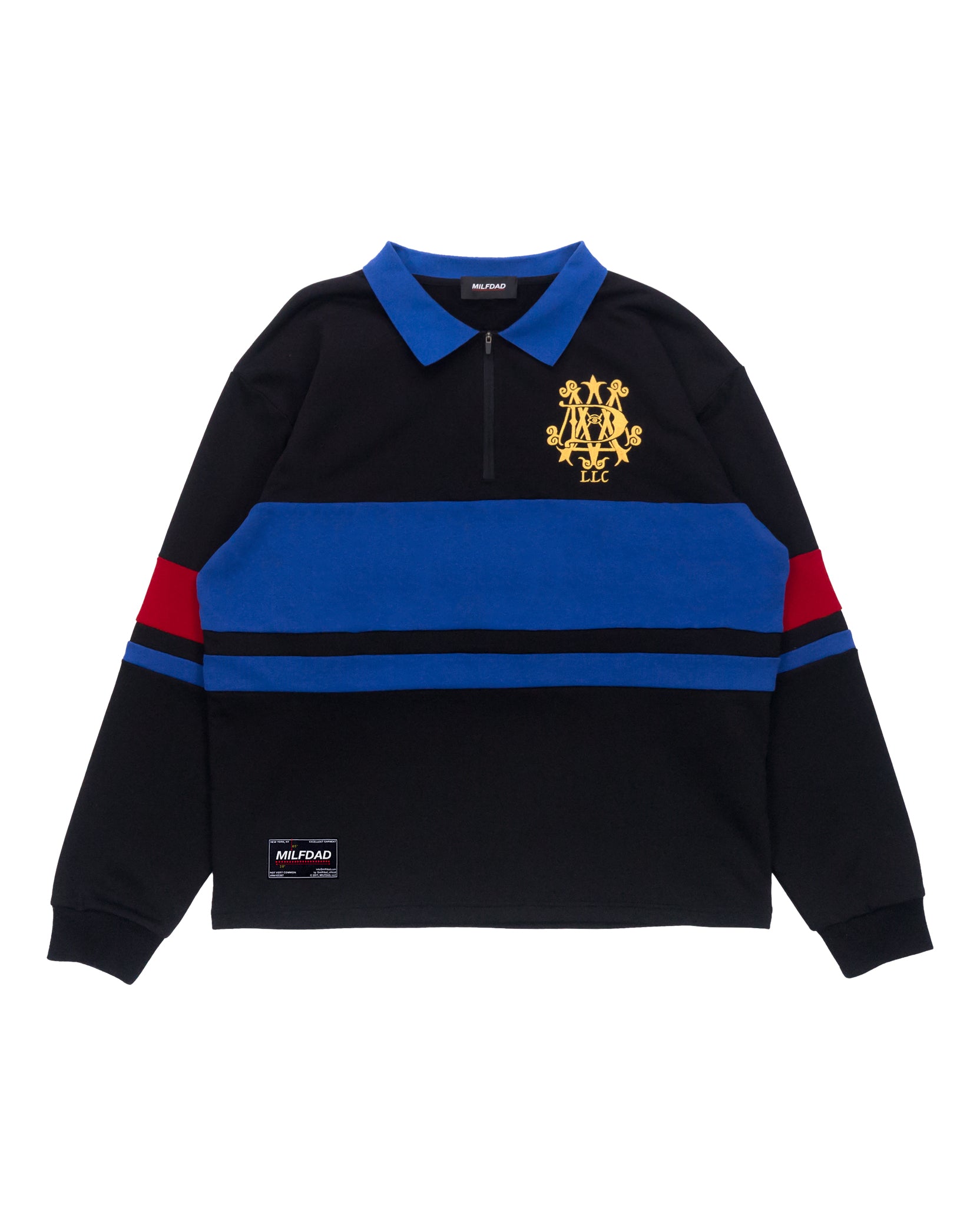 Striped Rugby Shirt with Embroidered Crest