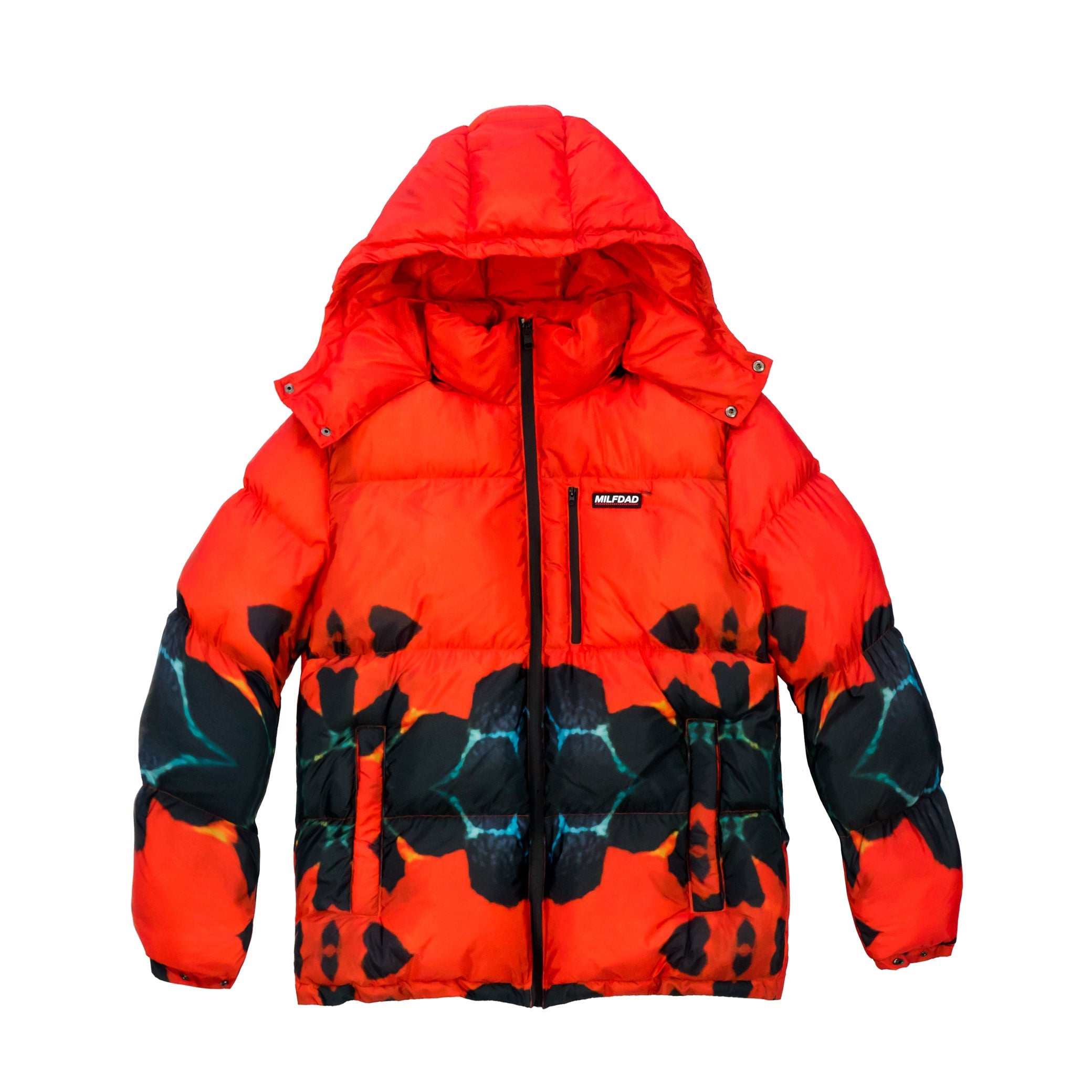 Poison Puffer Coat - Red / Black