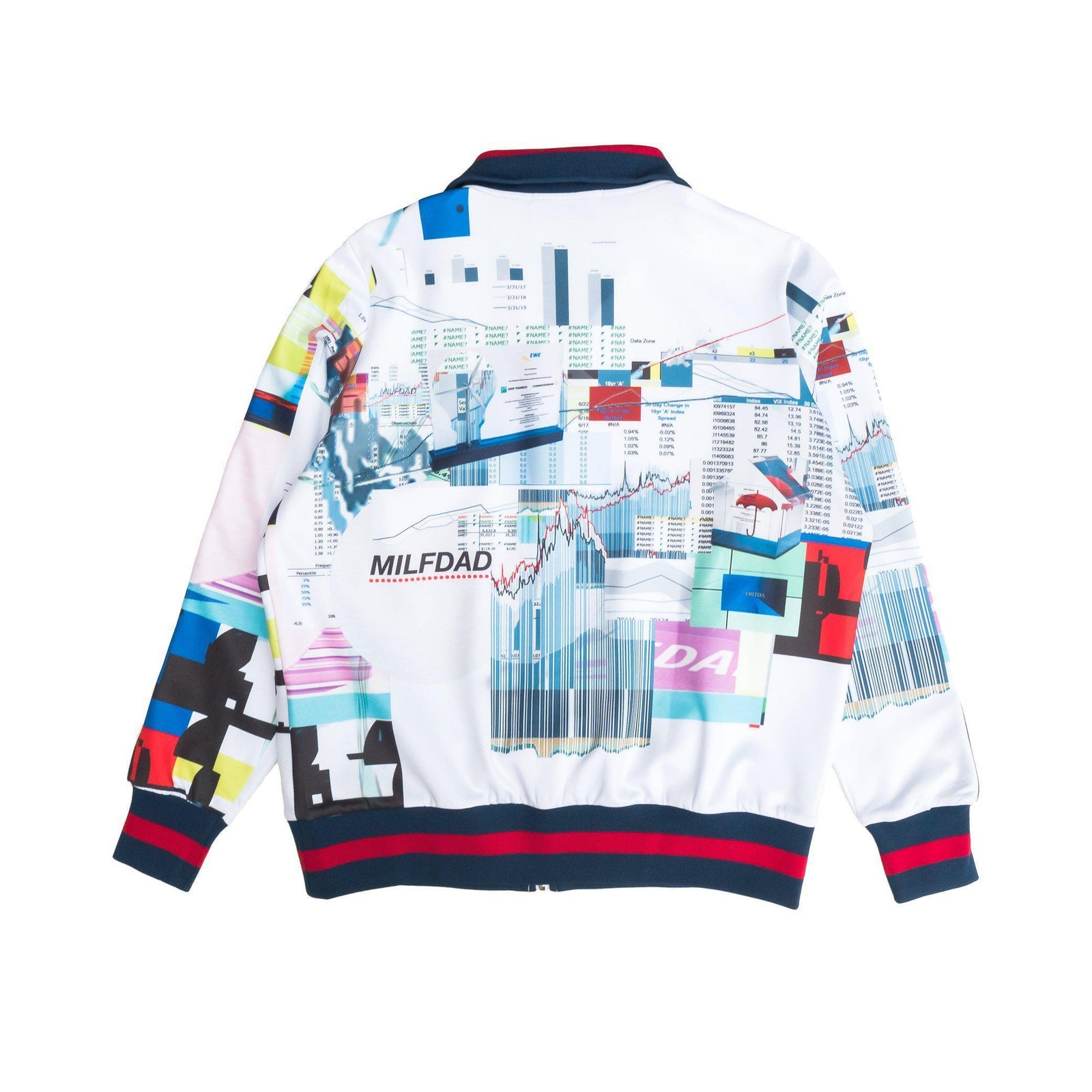 TRACK JACKET - SPREADSHEET/WHITE-MILFDAD