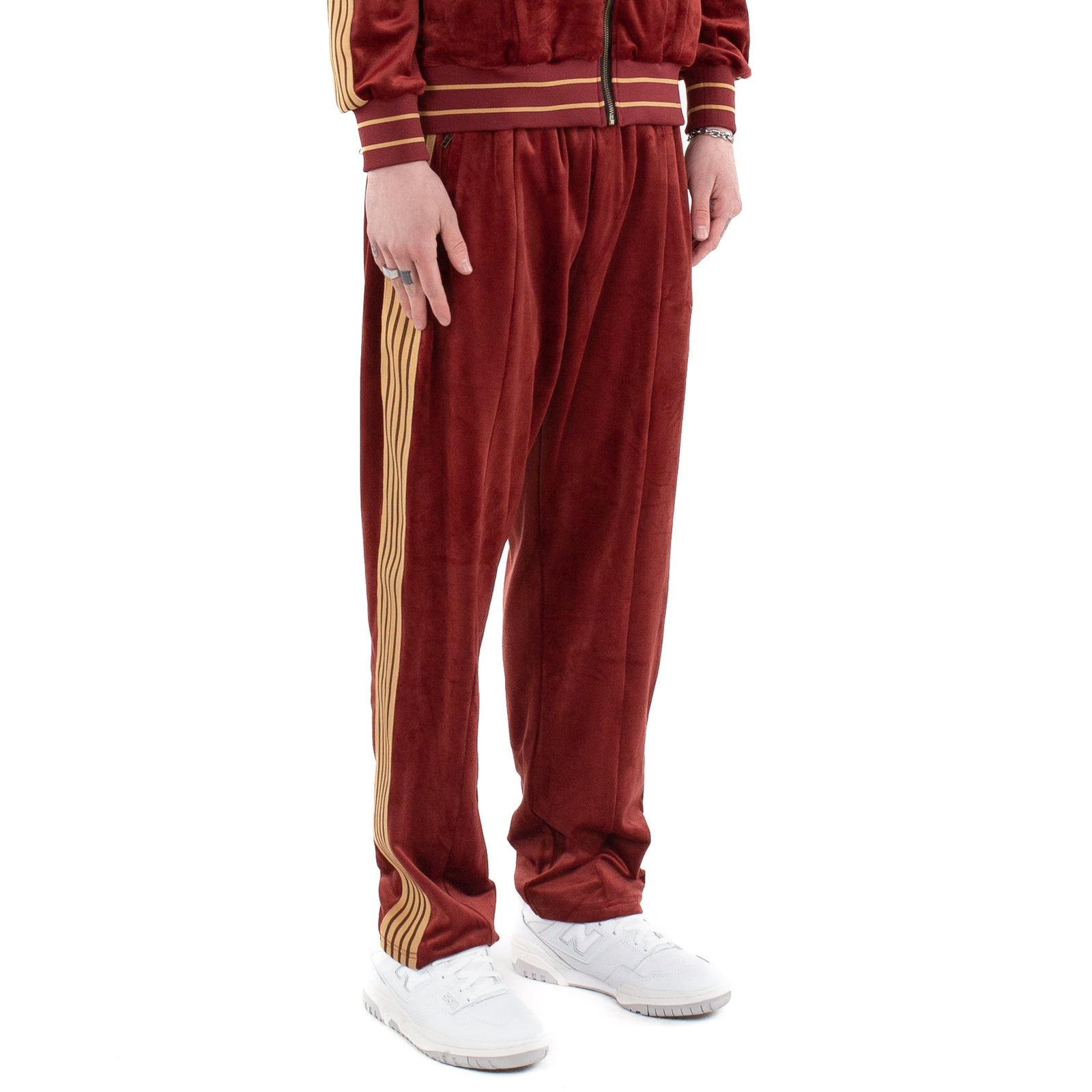 Velour Track Pants - Ruby Red